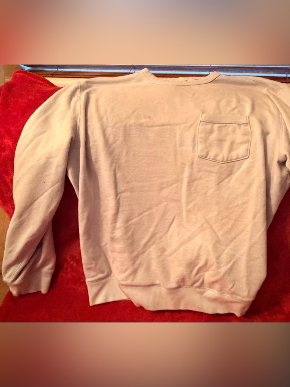 Men's Crewneck Pocket Sweater in Light Blue